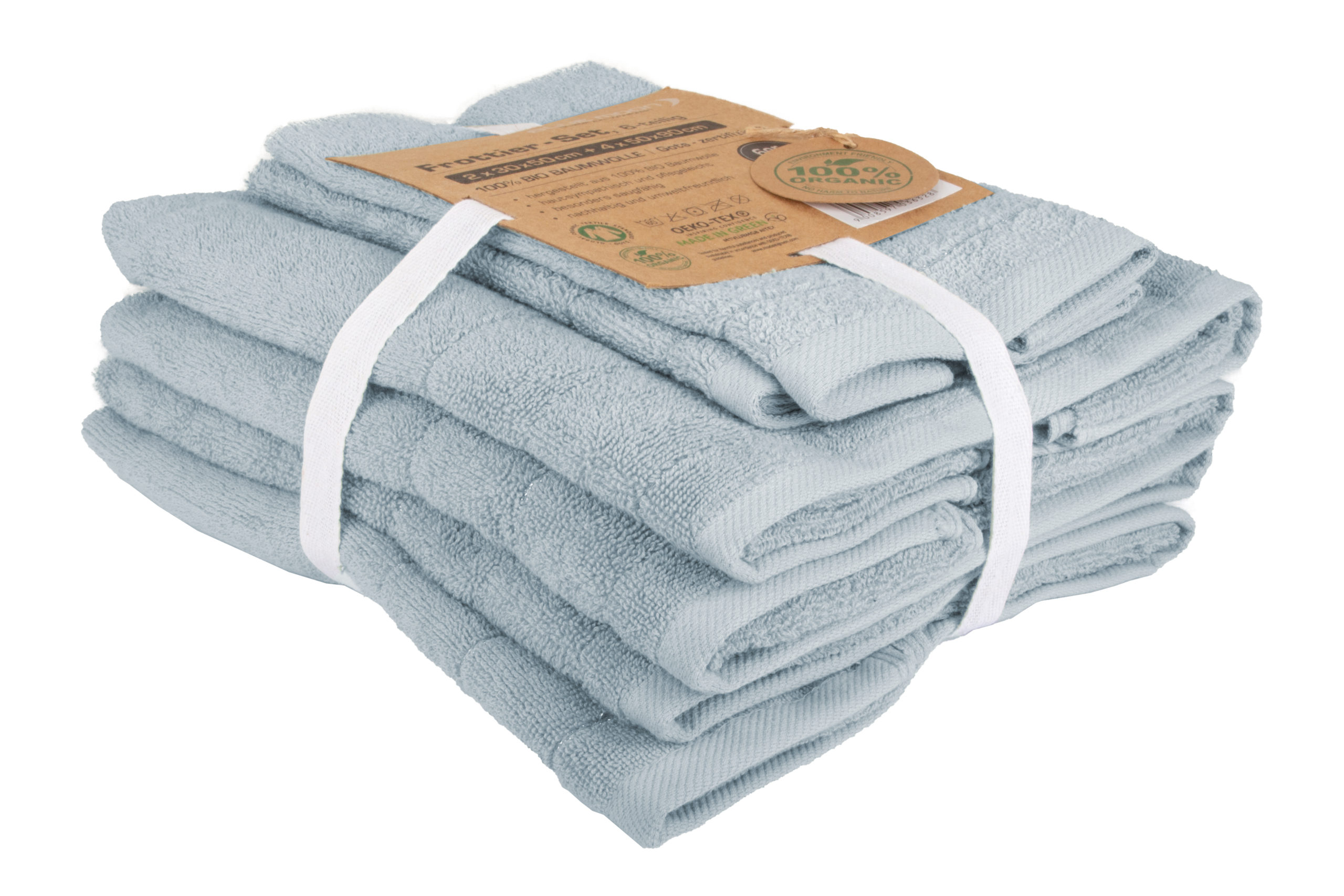 Bio-Handtücher - - Handtuchset Blue natürlicher 100% aus Moon Bio-Baumwolle