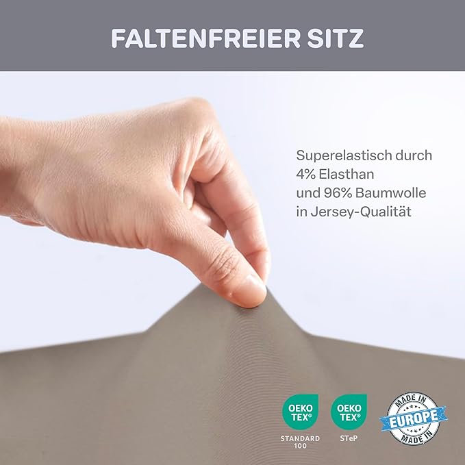 Jersey Luxus Spannbettlaken - 96% Baumwolle / 4% Elasthan – Bild 5